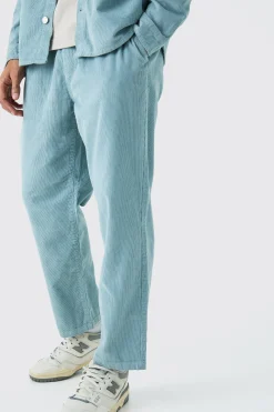 boohooMAN Elastic Waist Skate Cord Trouser In | UK| Trousers