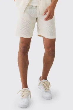 boohooMAN Elastic Waist Textured Check Comfort Short | UK| Sets & Co-Ords