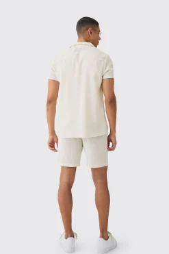 boohooMAN Elastic Waist Textured Check Comfort Short | UK| Sets & Co-Ords