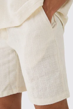 boohooMAN Elastic Waist Textured Comfort Short | UK| Sets & Co-Ords