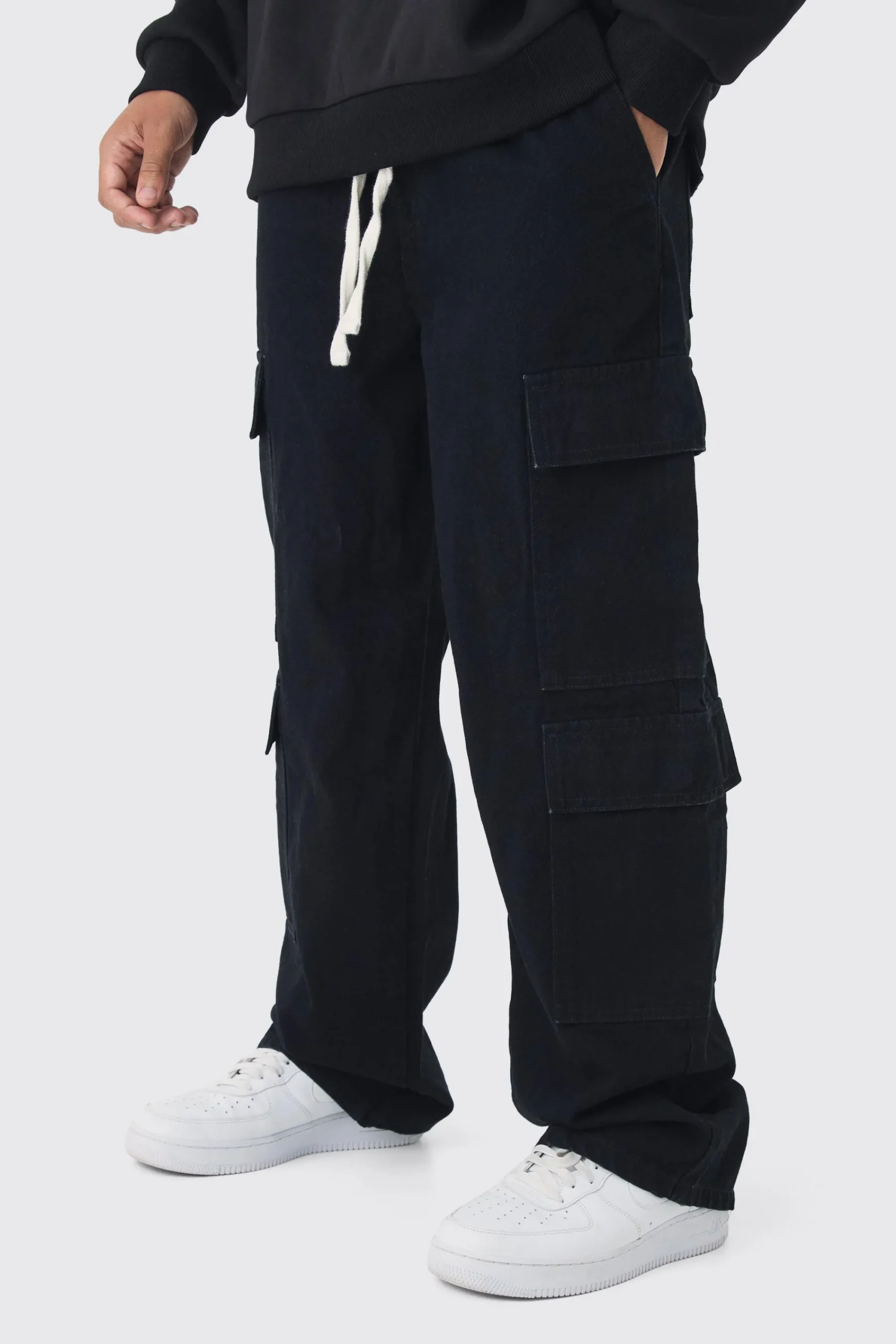 boohooMAN Elasticated Baggy Fit Multi Cargo Trousers | UK| Trousers|Cargos