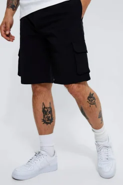 boohooMAN Elasticated Relaxed Cargo Stretch Short | UK| Shorts