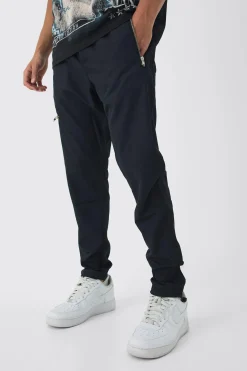 boohooMAN Elasticated Skinny Utility Zip Pocket Trousers | UK| Trousers