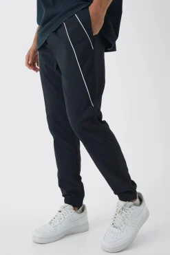 boohooMAN Elasticated Slim Cargo Piping Parachute Trousers | UK| Trousers|Cargos