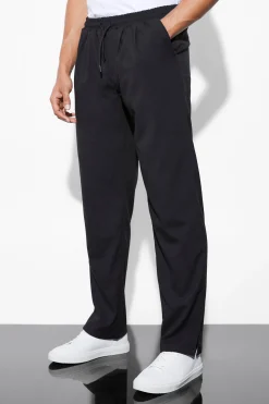 boohooMAN Elasticated Straight Leg Split Hem Trouser | UK| Suits & Tailoring|Trousers