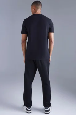 boohooMAN Elasticated Tapered Textured Smart Trousers | UK| Trousers