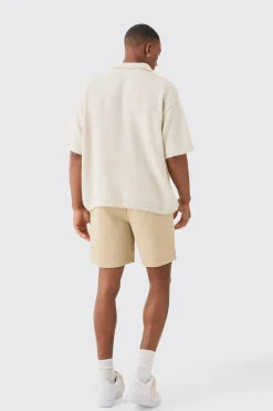 boohooMAN Elasticated Waist Applique Short Length Relaxed Shorts | UK| Shorts