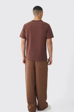 boohooMAN Elasticated Waist Baggy Textured Rope Drawcord Trousers | UK| Trousers