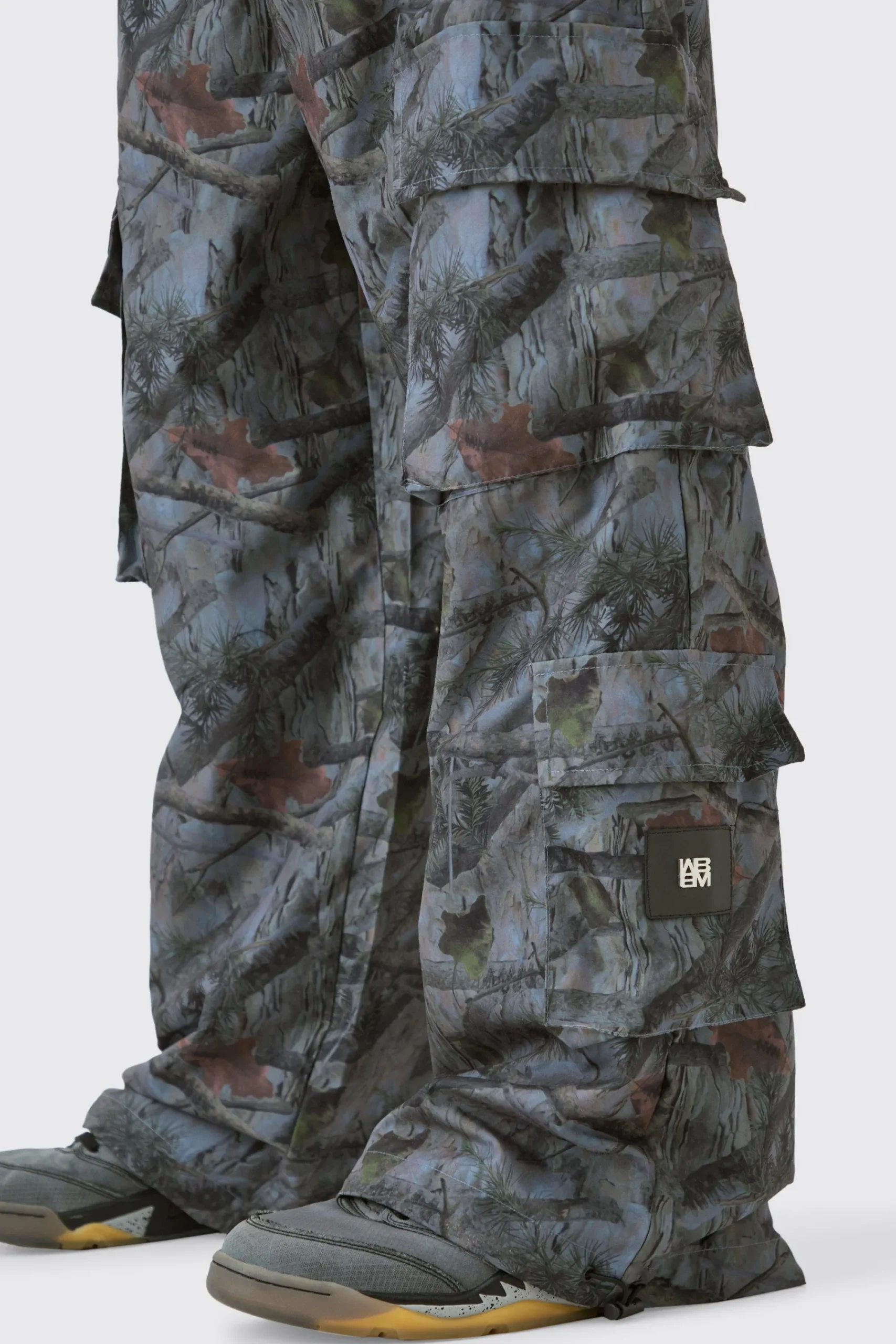 boohooMAN Elasticated Waist Camo Parachute Cargo Trousers | UK| Trousers|Cargos