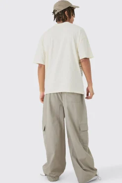 boohooMAN Elasticated Waist Cargo Pocket Parachute Trousers | UK| Trousers