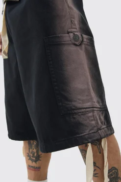 boohooMAN Elasticated Waist Contrast Drawcord Washed Parachute Short | UK| Shorts