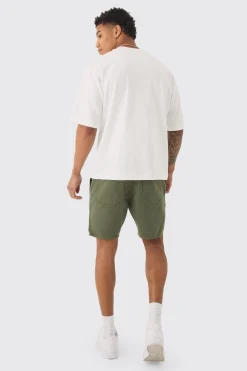 boohooMAN Elasticated Waist Contrast Drawcord Split Hem Shorts | UK| Shorts