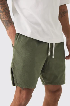 boohooMAN Elasticated Waist Contrast Drawcord Split Hem Shorts | UK| Shorts