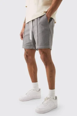 boohooMAN Elasticated Waist Contrast Drawcord Relaxed Pintuck Shorts | UK| Shorts