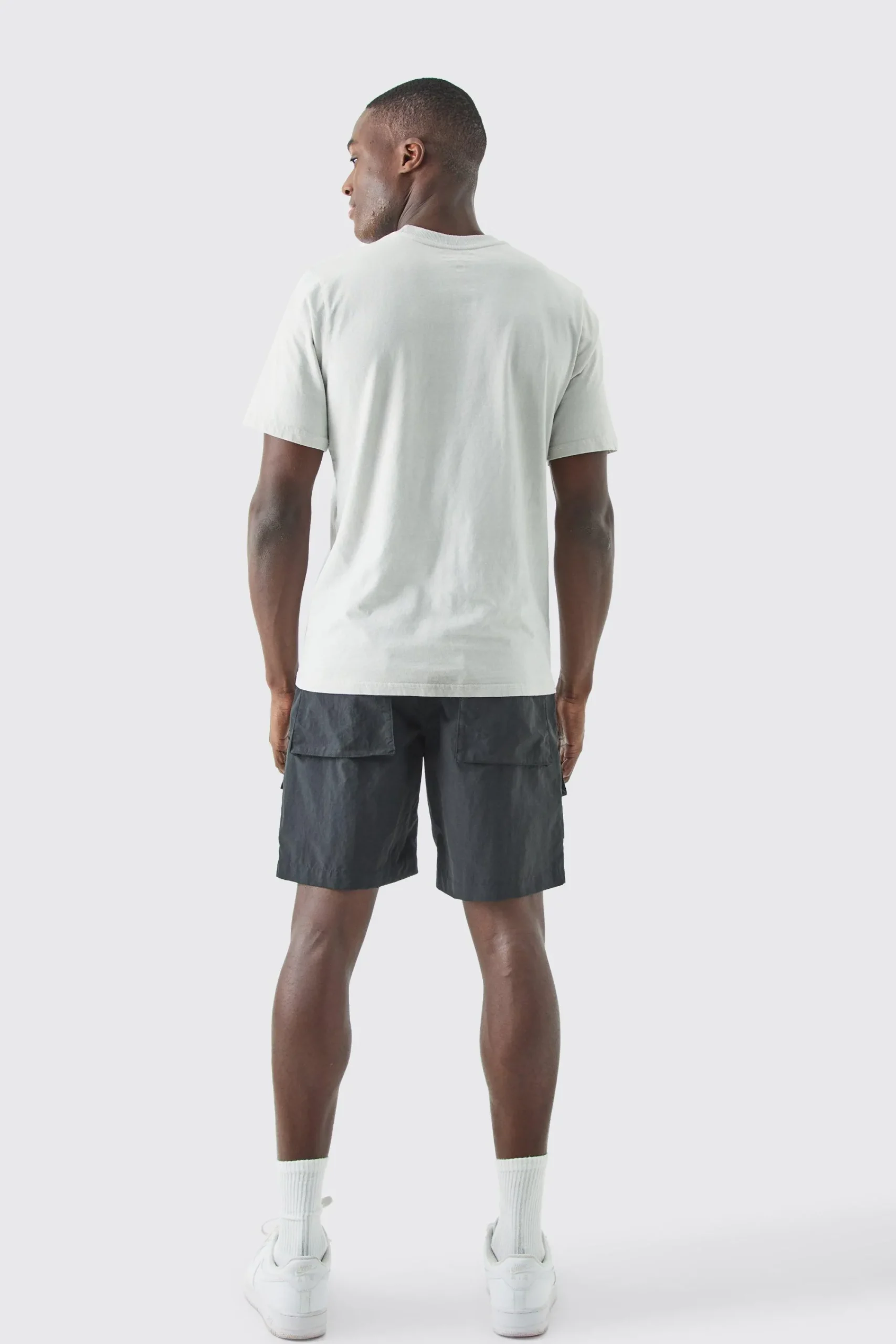 boohooMAN Elasticated Waist Crinkle Nylon Buckle Cargo Short | UK| Shorts