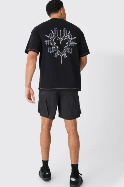 boohooMAN Elasticated Waist Crinkle Nylon Zip Cargo Short | UK| Shorts