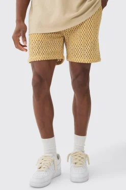 boohooMAN Elasticated Waist Crochet Bermuda Shorts | UK| Shorts