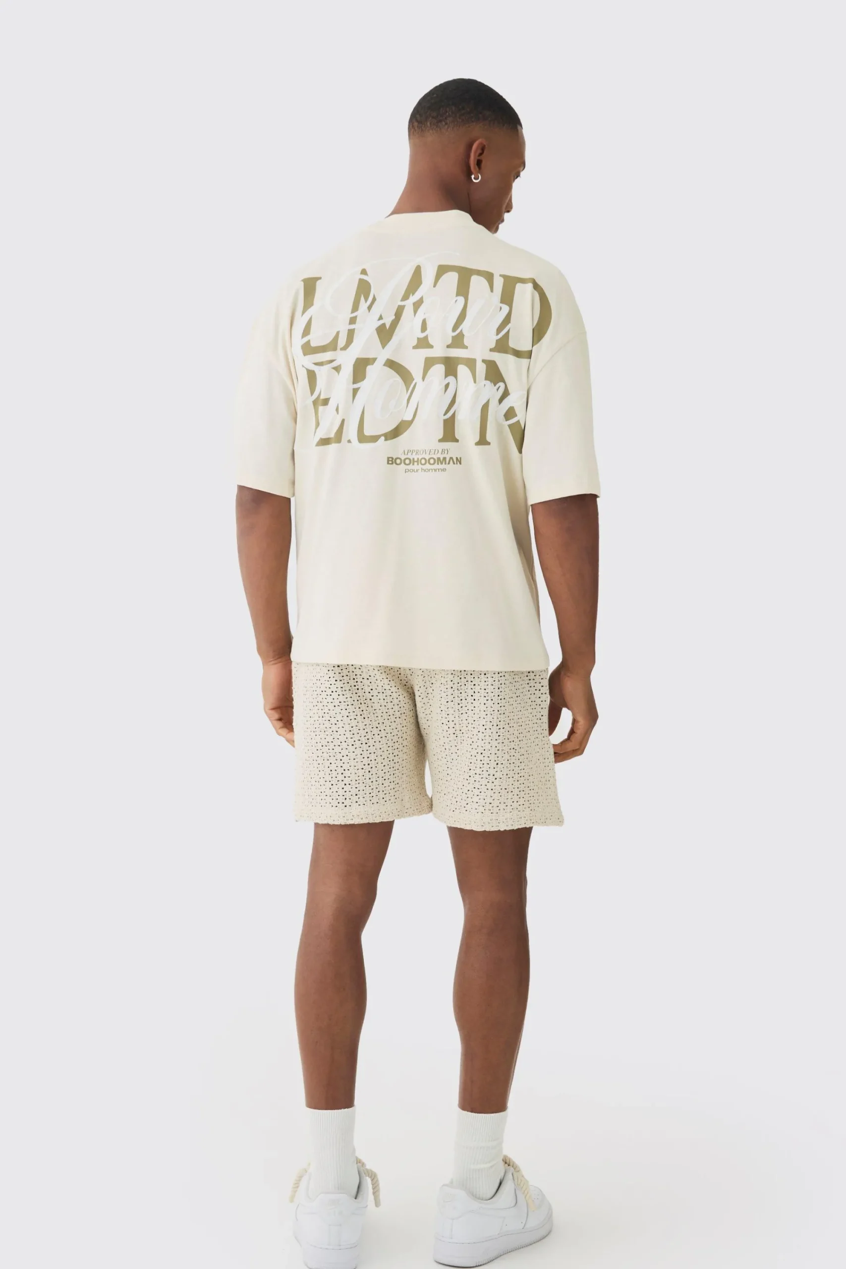 boohooMAN Elasticated Waist Crochet Bermuda Shorts | UK| Shorts