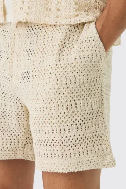 boohooMAN Elasticated Waist Crochet Bermuda Shorts | UK| Shorts