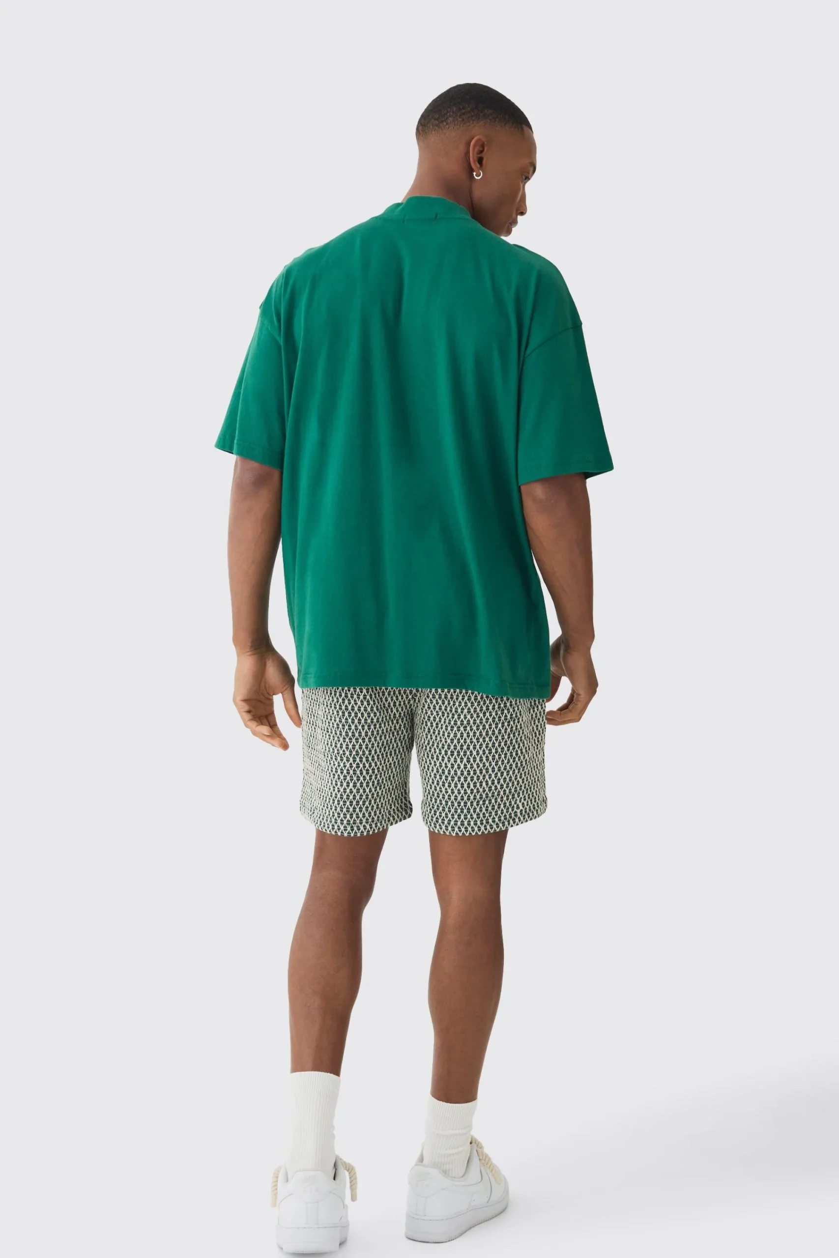 boohooMAN Elasticated Waist Crochet Bermuda Shorts | UK| Shorts