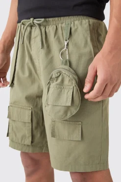 boohooMAN Elasticated Waist Detachable Bag Multi Cargo Pocket Shorts | UK| Shorts