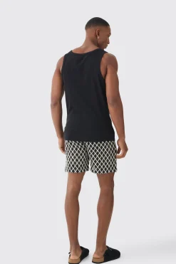 boohooMAN Elasticated Waist Diamond Crochet Bermuda Shorts | UK| Shorts