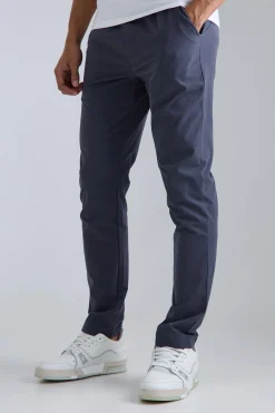 boohooMAN Elasticated Waist Golf Technical Stretch Slim Trouser | UK| Trousers