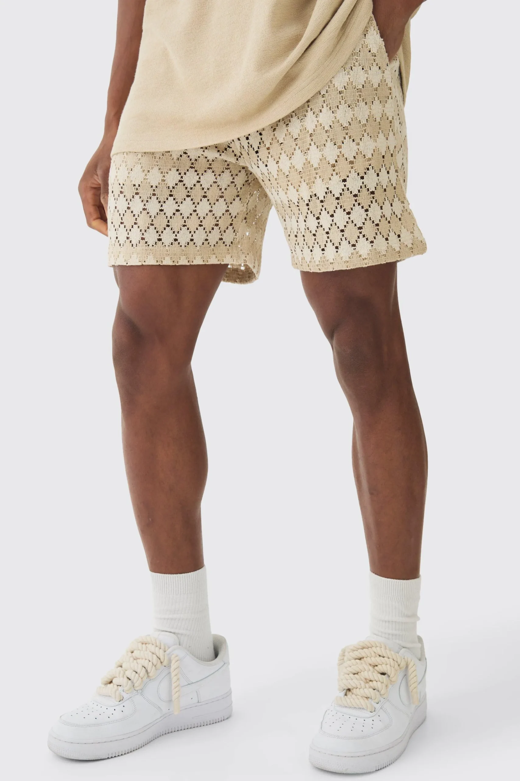 boohooMAN Elasticated Waist Jacquard Bermuda Shorts | UK| Shorts