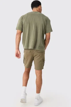 boohooMAN Elasticated Waist Slim Fit Cargo Shorts | UK| Shorts