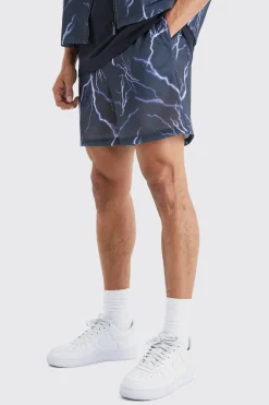 boohooMAN Elasticated Waist Mesh Scuba Graphic Shorts | UK| Shorts