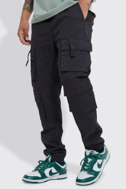 boohooMAN Elasticated Waist Multi Cargo Pocket Slim Fit Jogger | UK| Trousers|Joggers