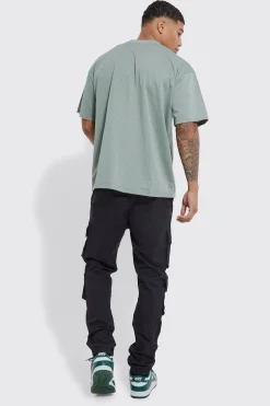 boohooMAN Elasticated Waist Multi Cargo Pocket Slim Fit Jogger | UK| Trousers|Joggers