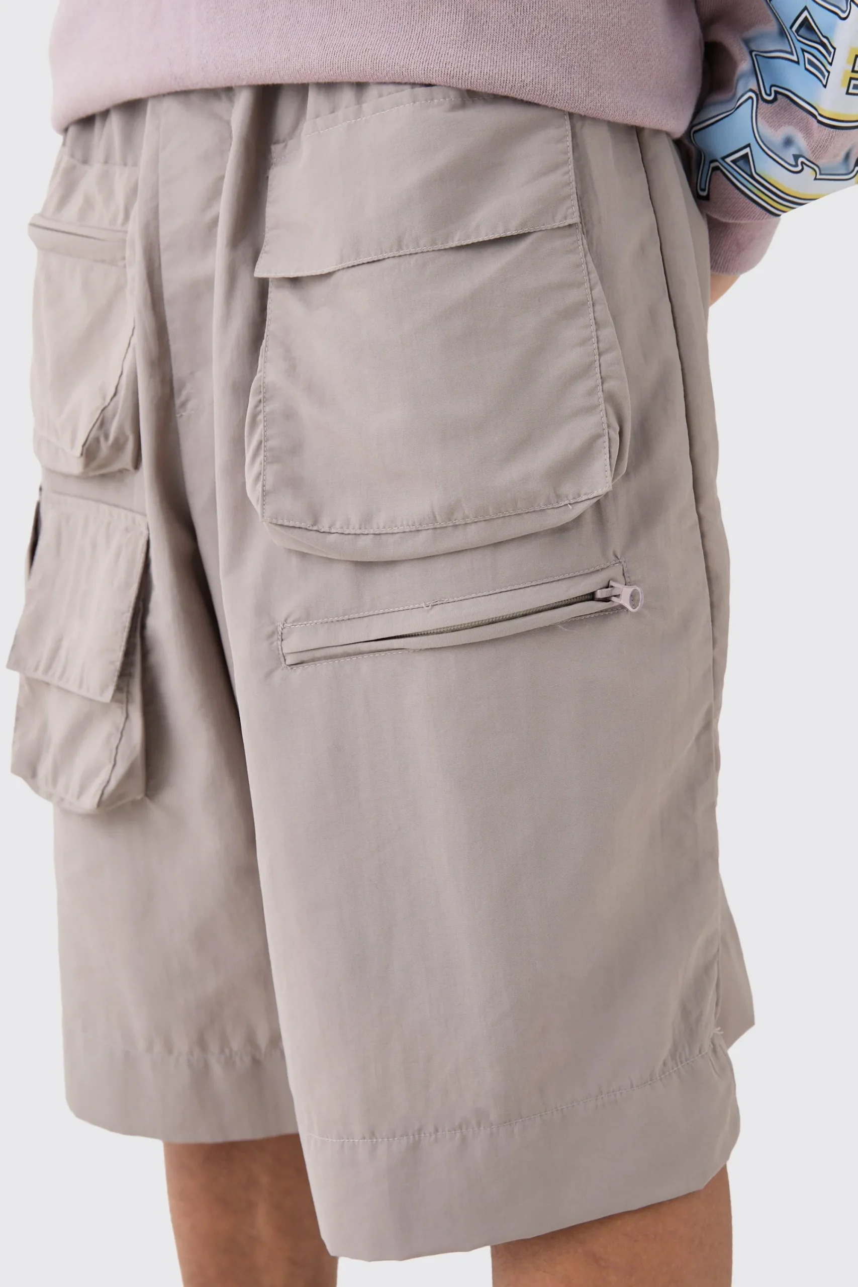 boohooMAN Elasticated Waist Multi Pocket Drawcord Parachute Shorts | UK| Shorts