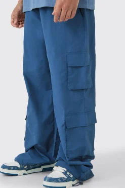 boohooMAN Elasticated Waist Multi Pocket Parachute Trousers | UK| Trousers