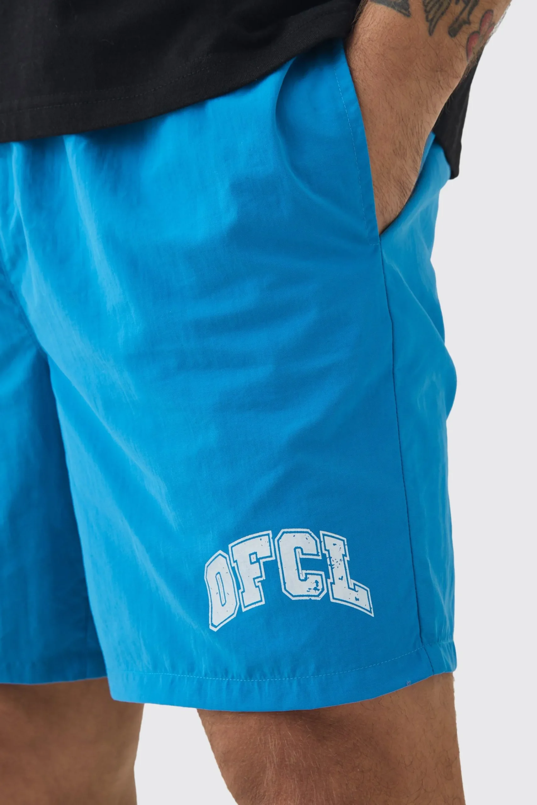 boohooMAN Elasticated Waist OFCL Shell Shorts In | UK| Shorts