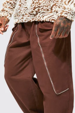 boohooMAN Elasticated Waist Oversized Pocket Cargo | UK| Trousers