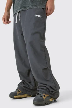 boohooMAN Elasticated Waist Oversized OFCL Parachute Pants | UK| Trousers
