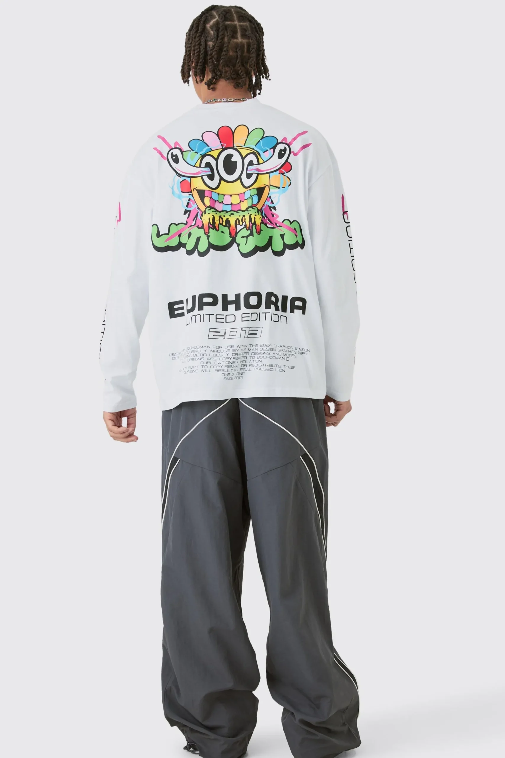 boohooMAN Elasticated Waist Piping Detail Parachute Pants | UK| Trousers