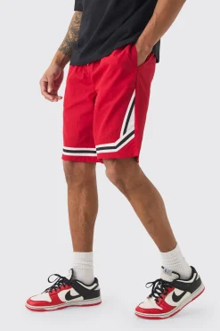 boohooMAN Elasticated Waist Piping Detail Shell Shorts In | UK| Shorts