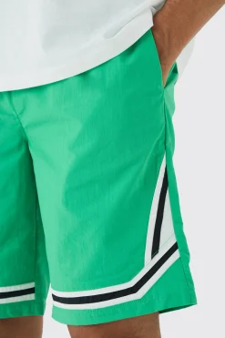 boohooMAN Elasticated Waist Piping Detail Shell Shorts In | UK| Shorts