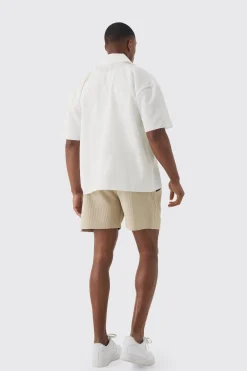 boohooMAN Elasticated Waist Pleated Drawcord Shorts | UK| Shorts