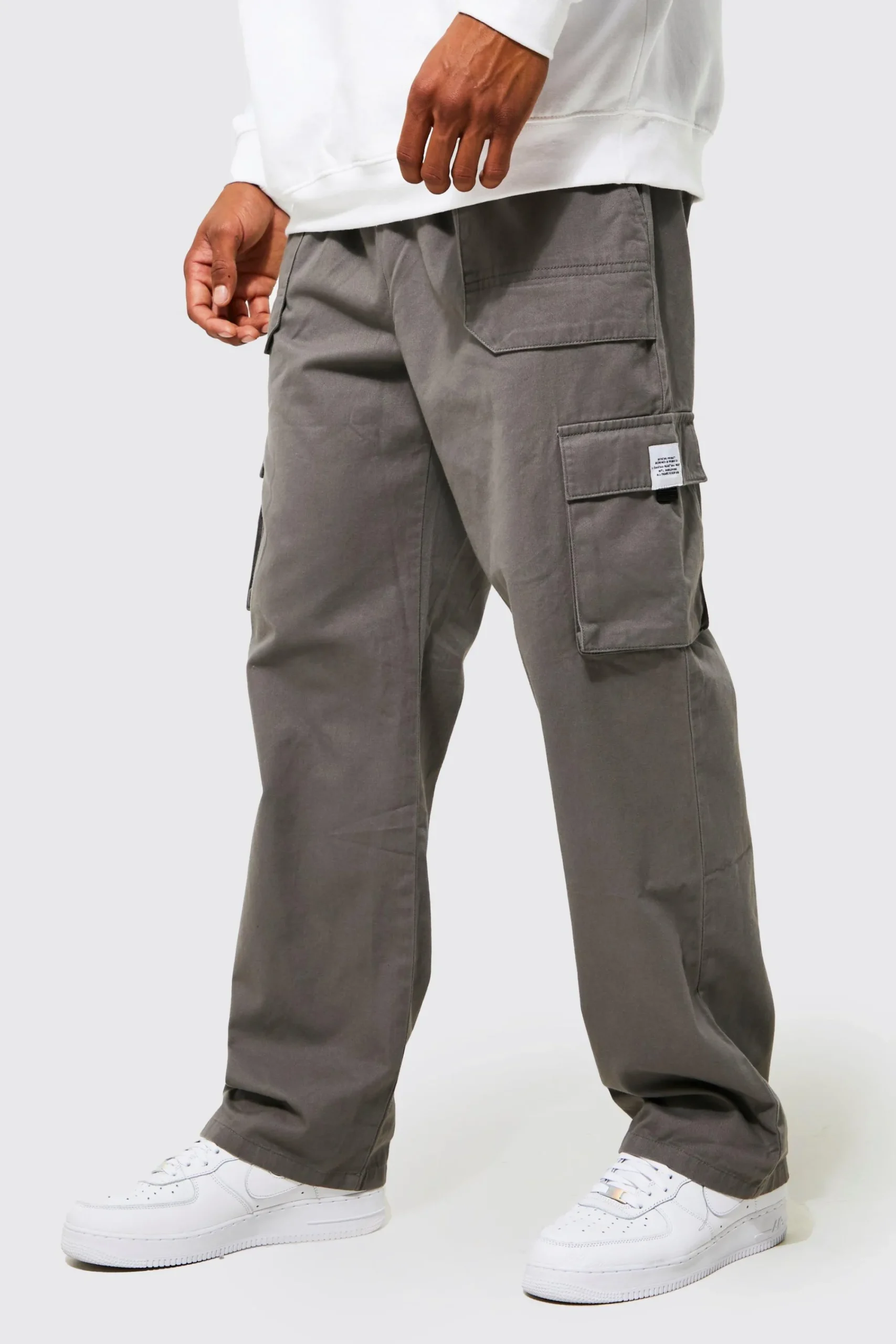 boohooMAN Elasticated Waist Relaxed Fit Buckle Cargo Trouser | UK| Trousers|Cargos