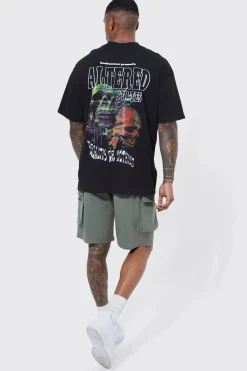 boohooMAN Elasticated Waist Relaxed Technical Stretch Cargo Short | UK| Shorts