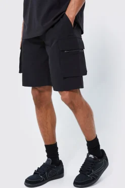boohooMAN Elasticated Waist Relaxed Technical Stretch Cargo Short | UK| Shorts