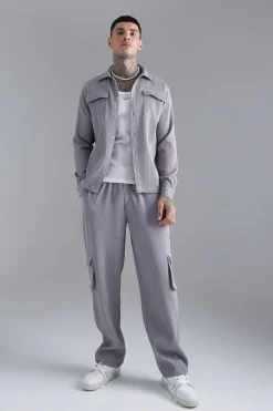 boohooMAN Elasticated Waist Relaxed Fit Cargo Pleated Trouser | UK| Trousers