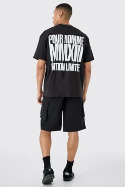 boohooMAN Elasticated Waist Relaxed Technical Stretch Short With Branding | UK| Shorts