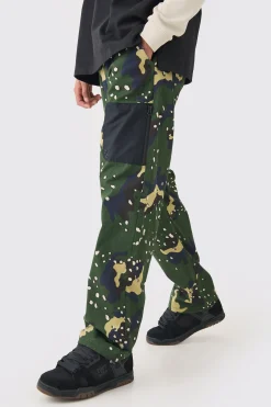 boohooMAN Elasticated Waist Relaxed Fit Belted Twill Camo Trouser | UK| Trousers