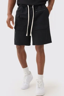 boohooMAN Elasticated Waist Relaxed Contrast Drawcord Shorts | UK| Shorts