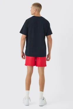 boohooMAN Elasticated Waist Relaxed Contrast Drawcord Shell Short Shorts | UK| Shorts