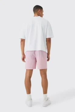 boohooMAN Elasticated Waist Relaxed Side Piping Shell Short Shorts In | UK| Shorts